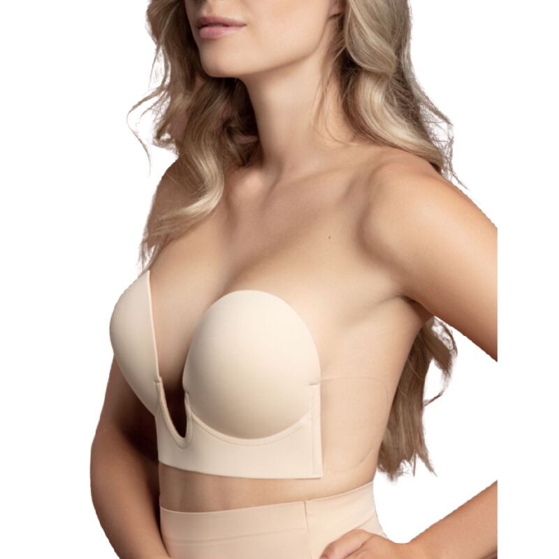 BYE-BRA - SUJETADOR SIN TIRANTES BEIGE COPA E