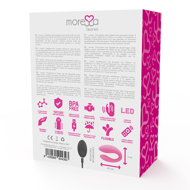 MORESSA - ESTIMULADOR DE PAREJAS CON CONTROL REMOTO LAUREN