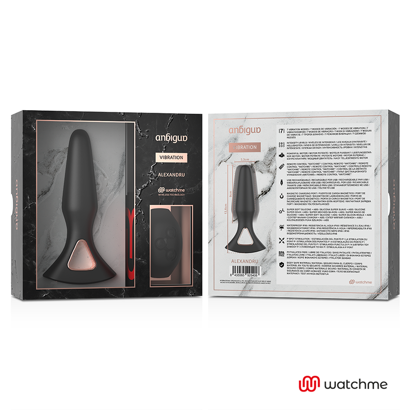 ANBIGUO - WATCHME VIBRATEUR TÉLÉLÉCOMMANDE PLUG ANAL ALEXANDRU