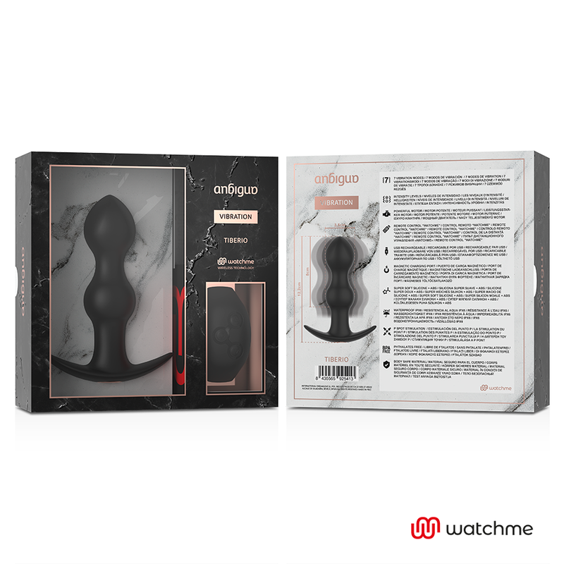 ANBIGUO - WATCHME TÉLÉLÉCOMMANDE PLUG VIBRATEUR ANAL TIBERIO