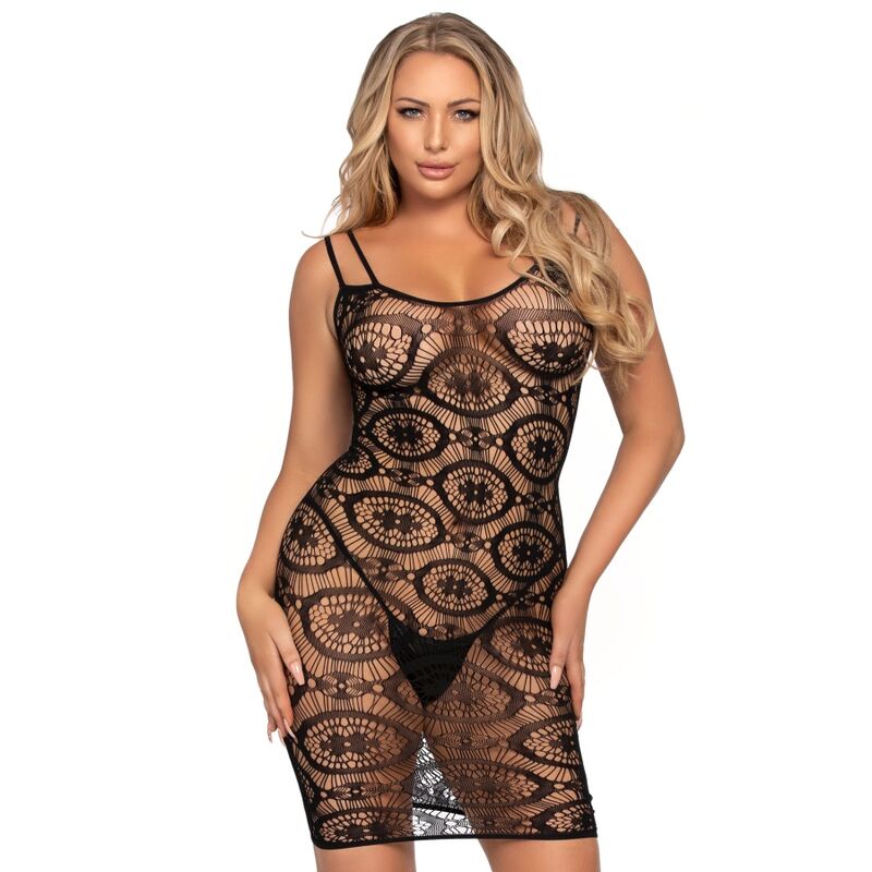LEG AVENUE - VESTIDO DE GANCHILLO CON MARGARITAS TALLA ÚNICA