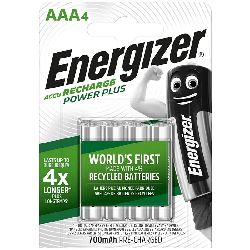 ENERGIZER - BATERÍAS RECARGABLES AAA4 BLISTER 4