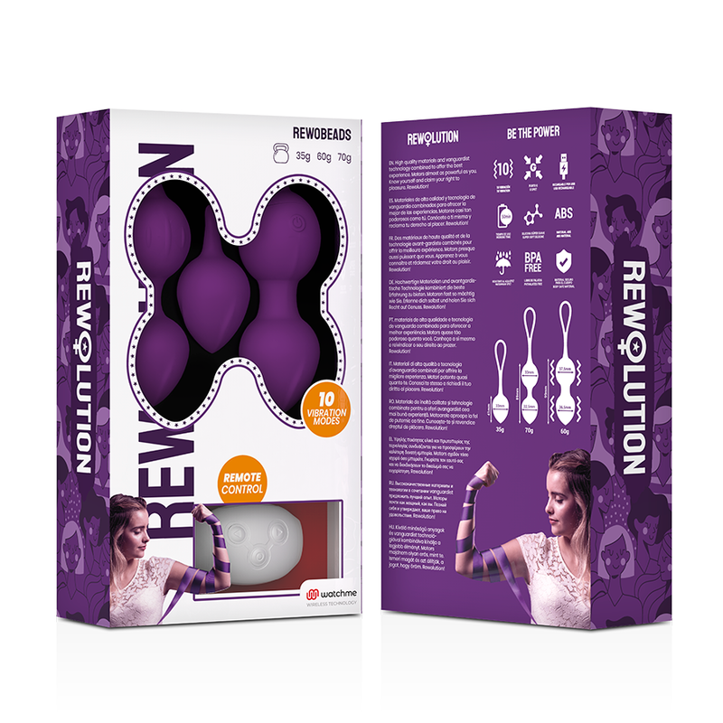 REWOLUTION - REWOBEADS BALAS VIBRATORIAS DE CONTROL REMOTO CON TECNOLOGÍA WATCHME