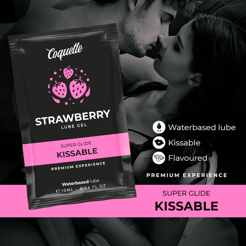 COQUETTE COSMETICS - LUBRICANTE BESABLE A BASE DE AGUA FRESA DE BOLSILLO 10 ML