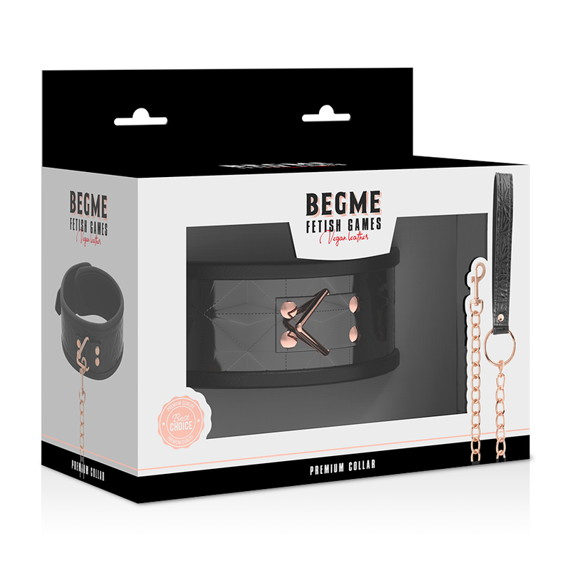 BEGME - COLLAR DE CUERO VEGANO PREMIUM EDICIÓN NEGRA