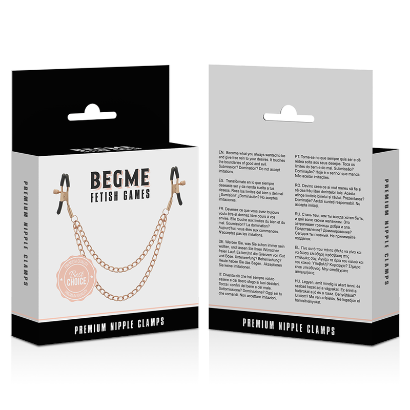 BEGME - PINZAS PARA PEZONES PREMIUM EDICIÓN NEGRA CON CADENA