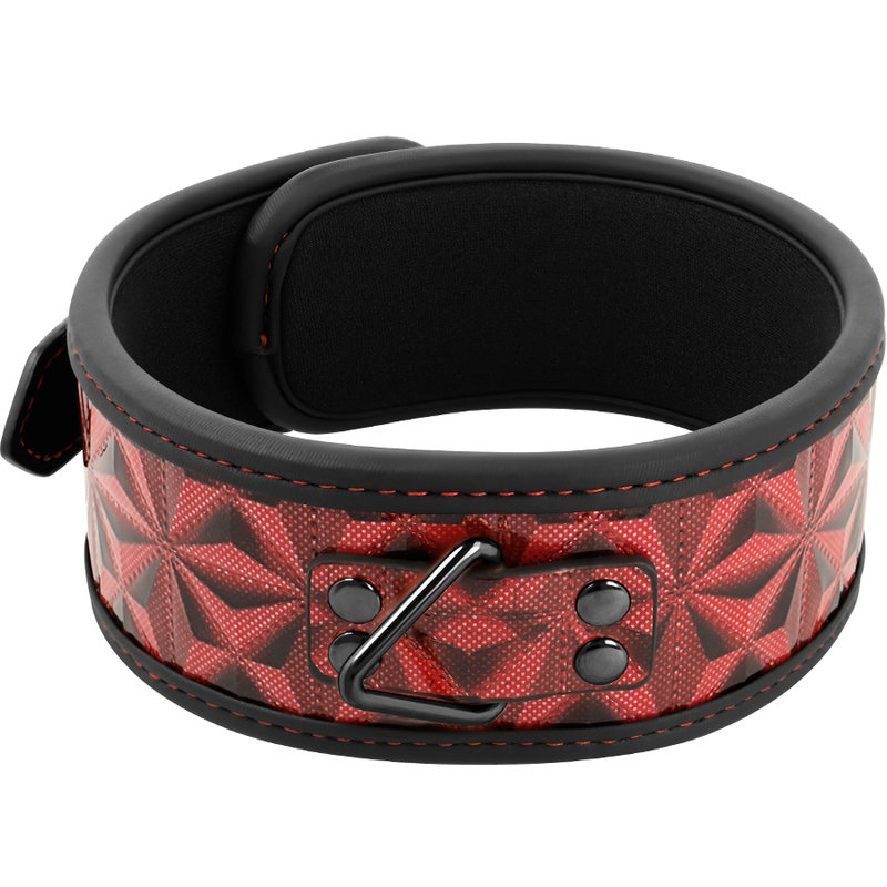 BEGME - COLLAR DE CUERO VEGANO PREMIUM EDICIÓN ROJA CON FORRO DE NEOPRENO