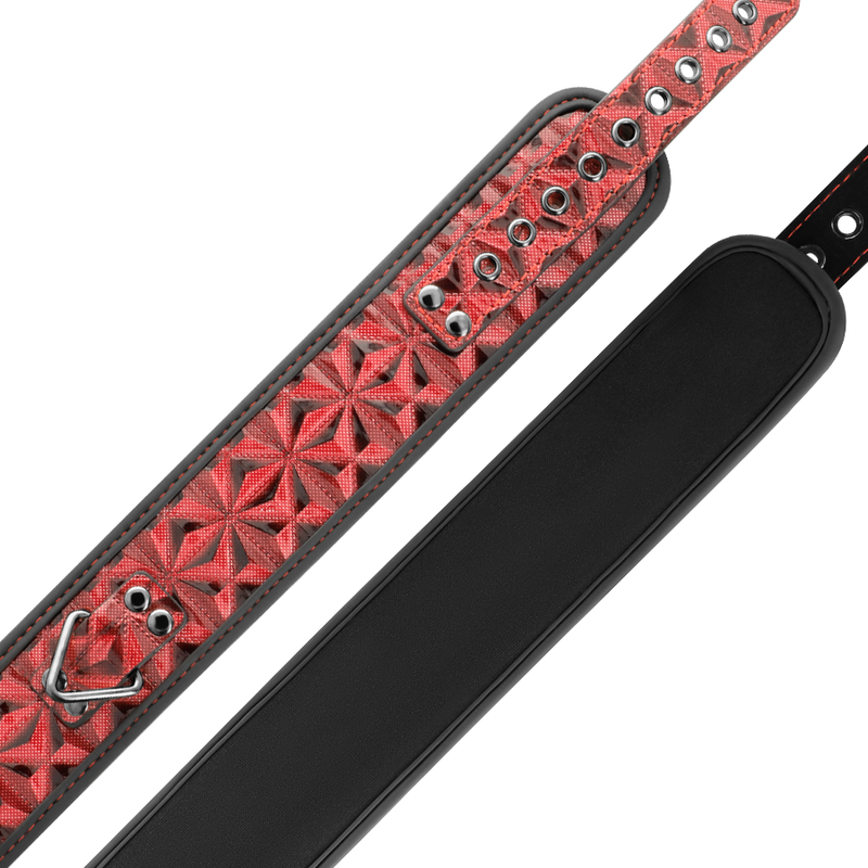 BEGME - COLLAR DE CUERO VEGANO PREMIUM EDICIÓN ROJA CON FORRO DE NEOPRENO