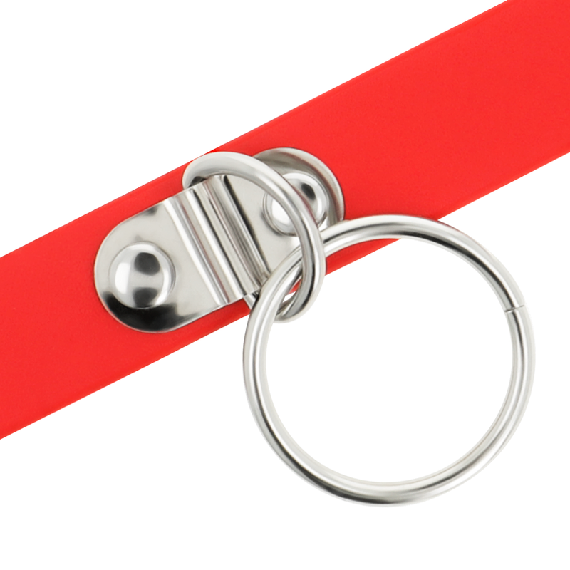 COQUETTE CHIC DESIRE - COLLAR DE CUERO VEGANO ROJO PARA MUJER ACCESORIO FETICHE