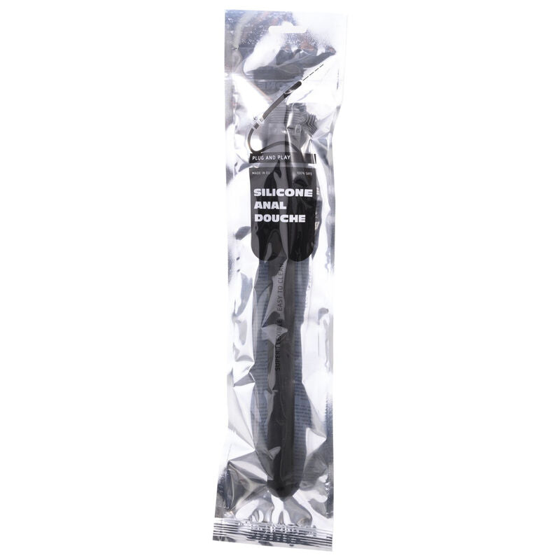 TODO NEGRO - DUCHA ANAL ONDULADA DE SILICONA DE 27 CM