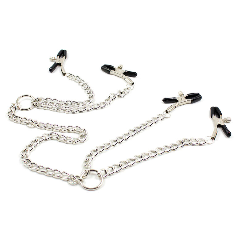 OHMAMA FETISH - 4 Pinzas para Pezones con Cadenas