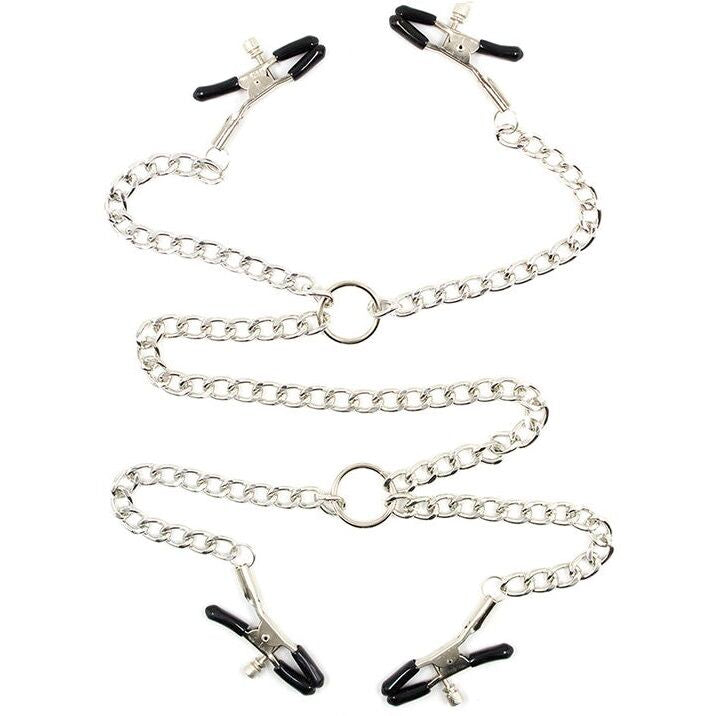 OHMAMA FETISH - 4 Pinzas para Pezones con Cadenas