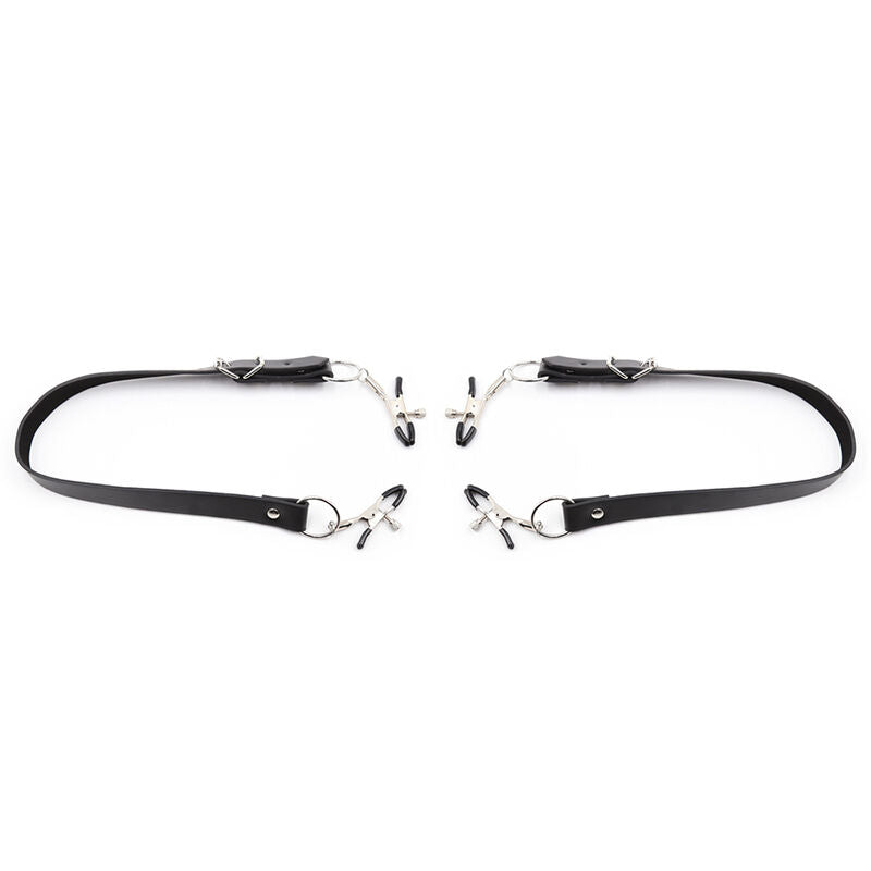OHMAMA FETISH - PINZAS PARA CLÍTORIS CON CORREAS PARA LAS PIERNAS
