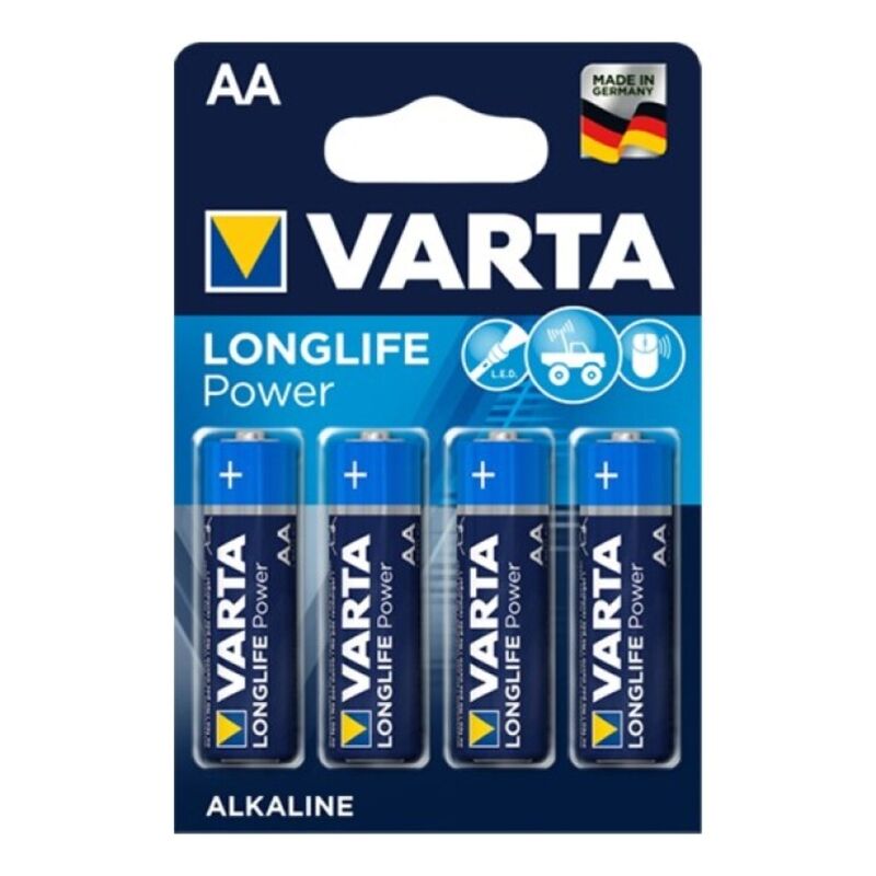 VARTA - LONGLIFE POWER AA LR6 ALKALINE BATTERY 4 UNITS