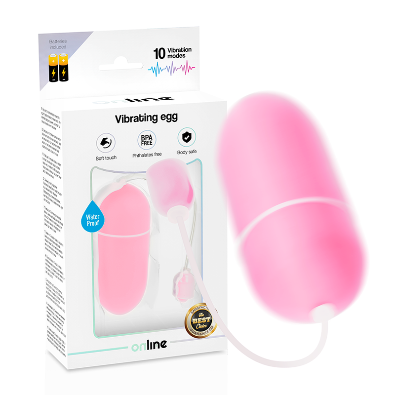 EN LÍNEA - HUEVO VIBRADOR ROSA IMPERMEABLE
