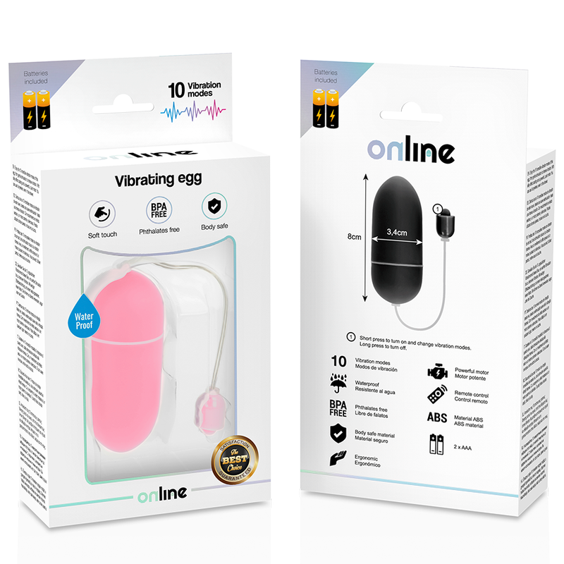 EN LÍNEA - HUEVO VIBRADOR ROSA IMPERMEABLE