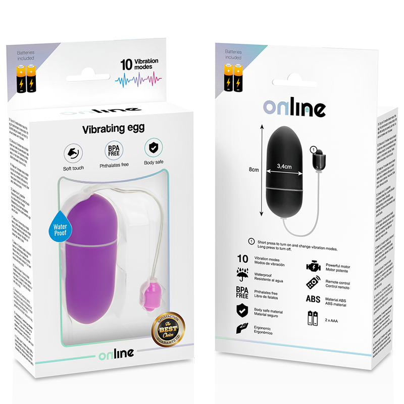 EN LÍNEA - HUEVO VIBRADOR IMPERMEABLE LILA