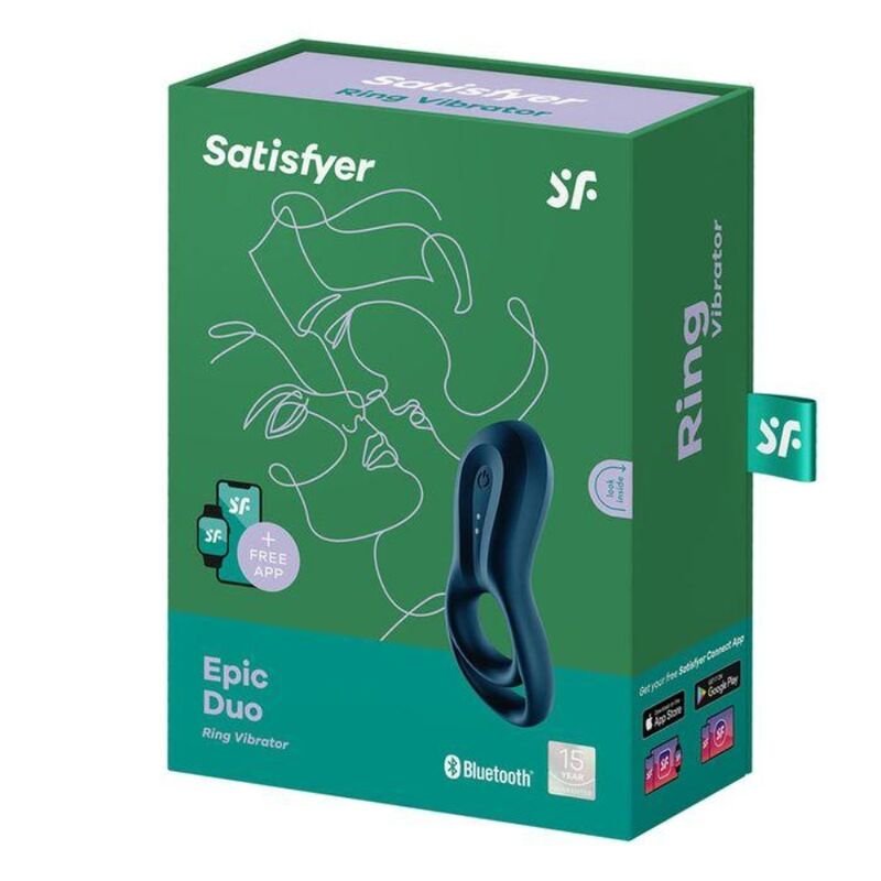 SATISFYER - ANILLO VIBRADOR EPIC DUO APLICACIÓN AZUL