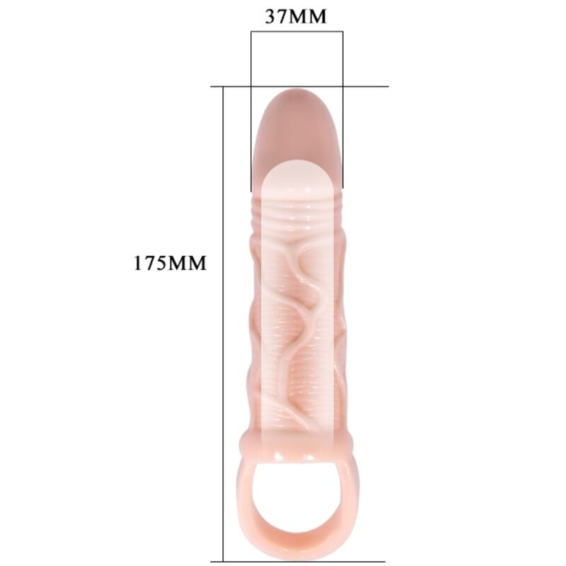 DANCE - GAINE PÉNIS DEXTENSION AVEC SANGLE POUR TESTICULES 13.5 CM