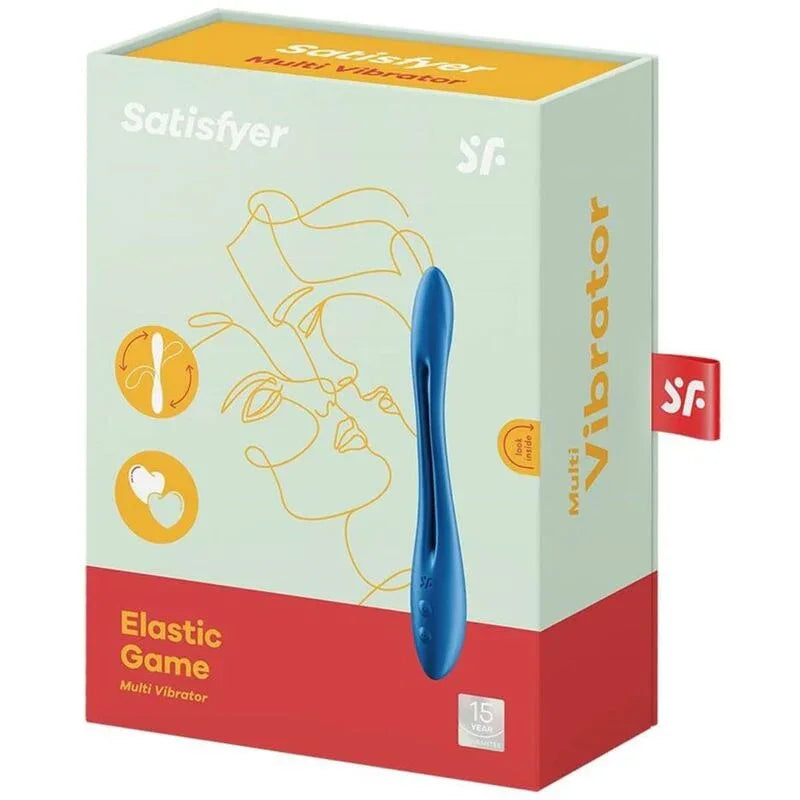 Boîte du Satisfyer Elastic Game bleu rechargeable