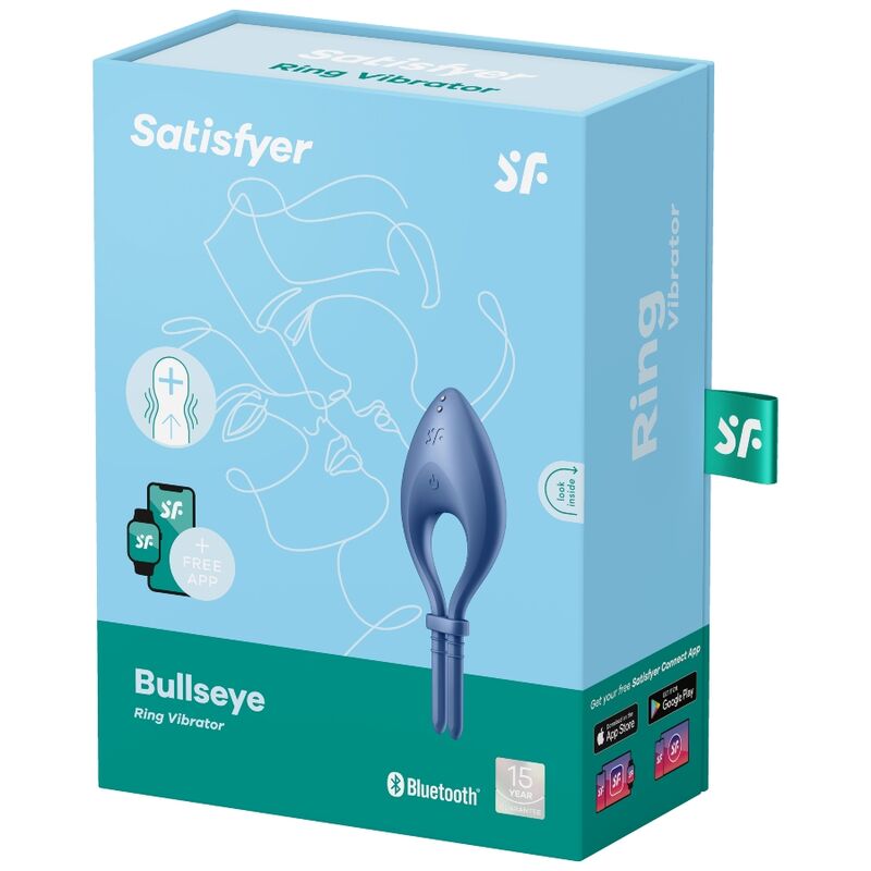 SATISFYER - ANILLO VIBRADOR BULLSEYE AZUL