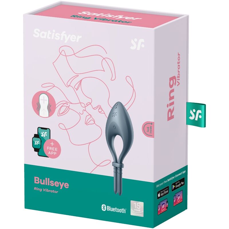 SATISFYER - ANILLO VIBRADOR BULLSEYE GRIS
