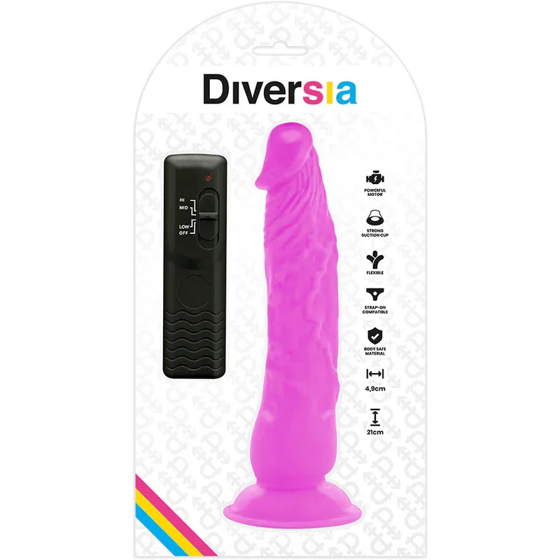 Diversia – Dildo Vibrant Flexible Violet 21 cm O 4.9 cm