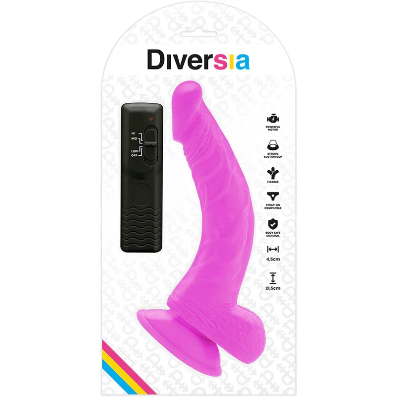Diversia – Dildo Vibrant Flexible Violet 21.5 cm O 4.5 cm