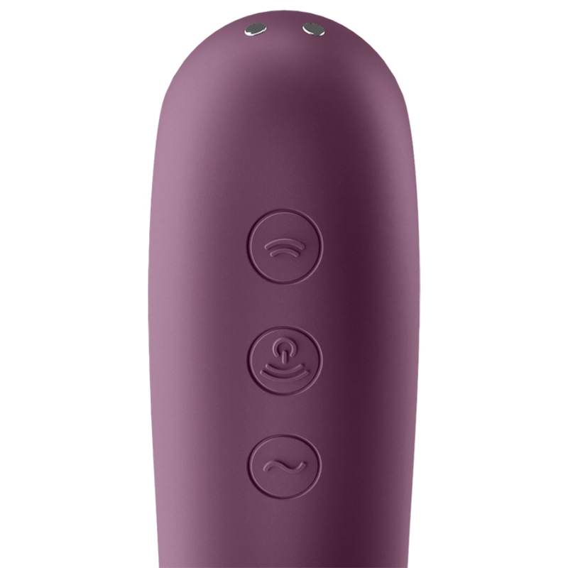 SATISFYER - VIBRADOR DUAL KISS AIR PULSE VINO TINTO