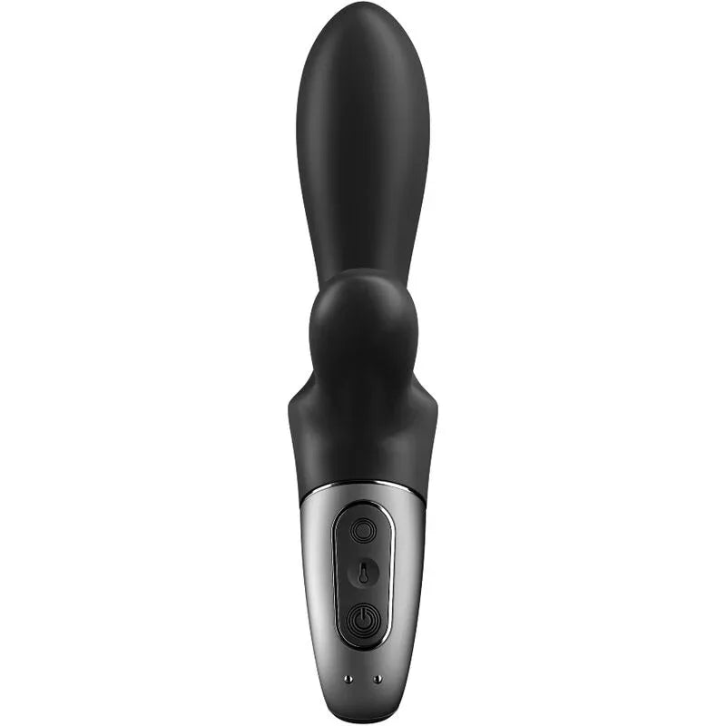 Satisfyer Heat Climax+ noir vu de face, boutons sur la poignée