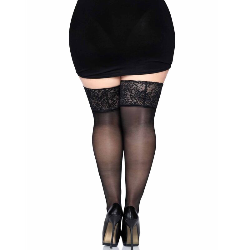 LEG AVENUE - MALLAS TRANSPARENTES HASTA EL MUSLO TALLA GRANDE