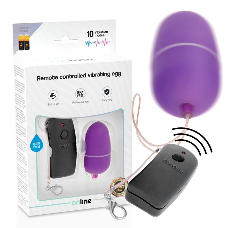 ONLINE - HUEVO VIBRADOR CON CONTROL REMOTO LILA