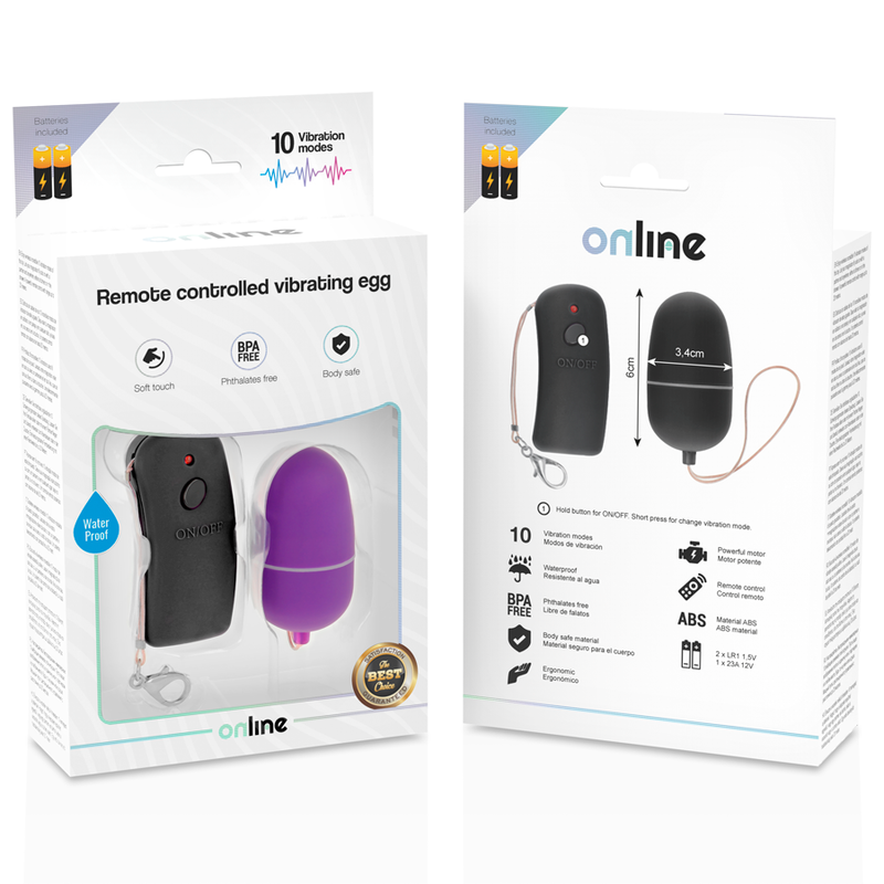 ONLINE - HUEVO VIBRADOR CON CONTROL REMOTO LILA