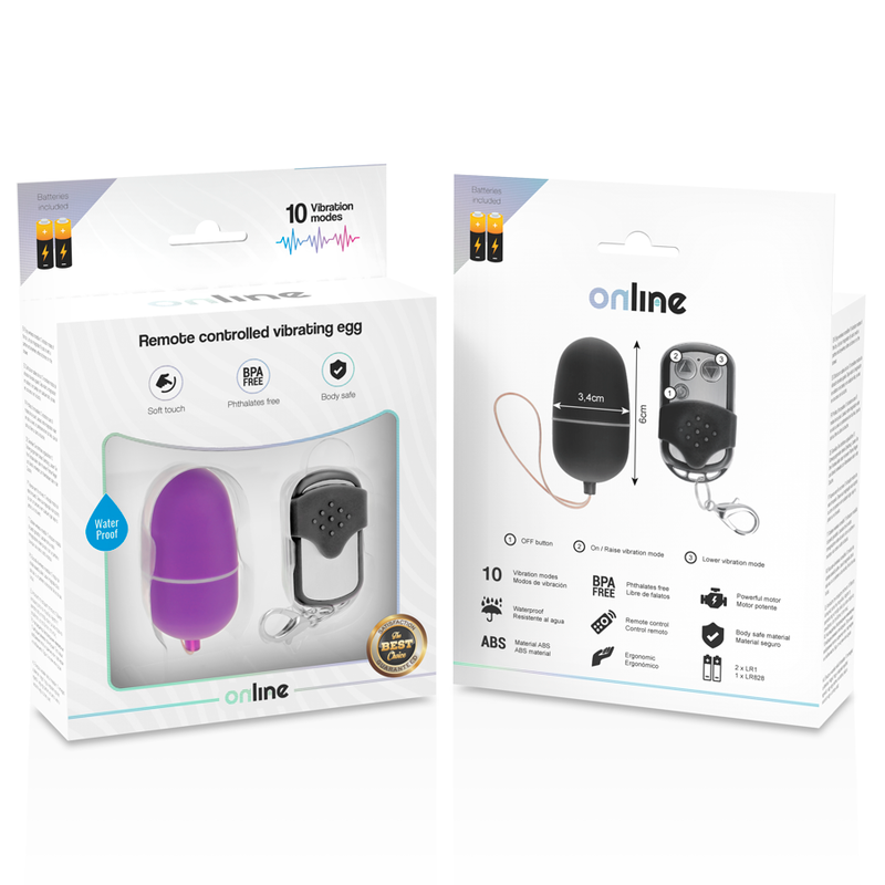 EN LÍNEA - HUEVO VIBRADOR CONTROL REMOTO M LILA