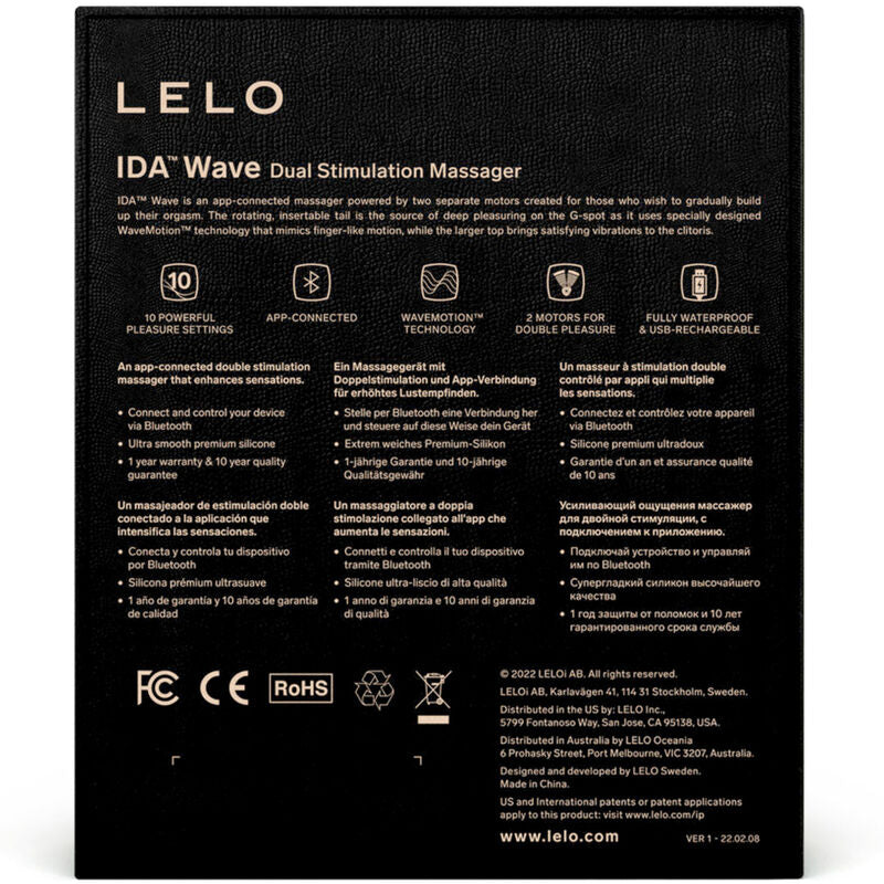 LELO - MASAJEADOR PARA PAREJAS LELO - IDA WAVE NEGRO