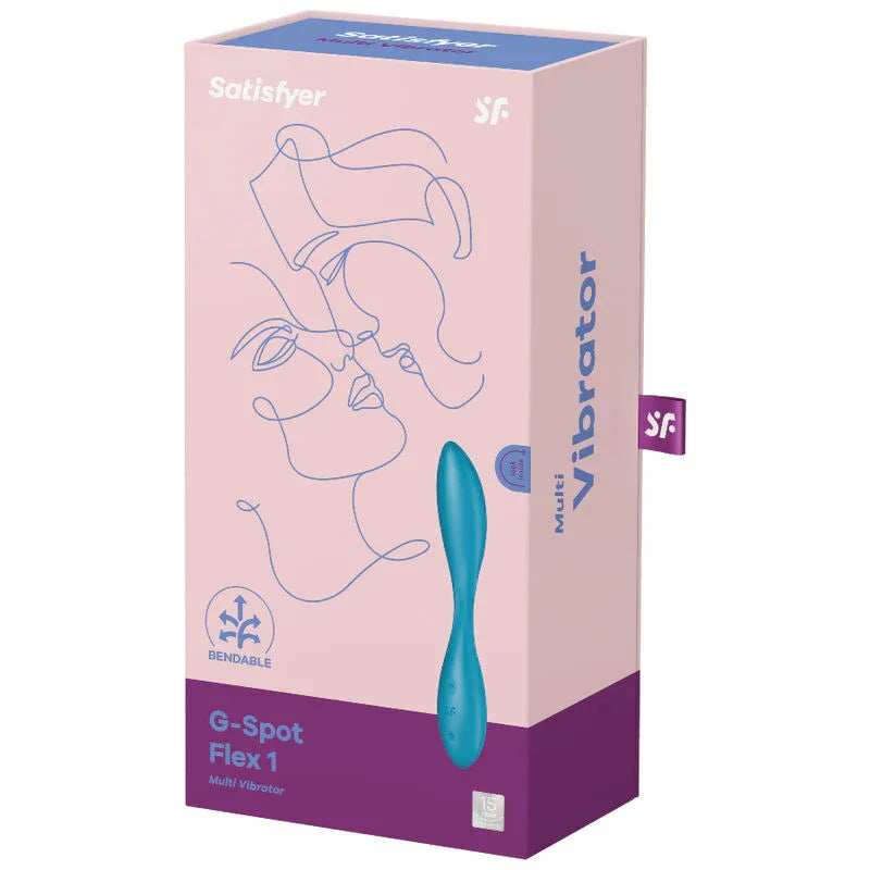 Boîte rose du Satisfyer G-Spot Flex 1 bleu pétrole