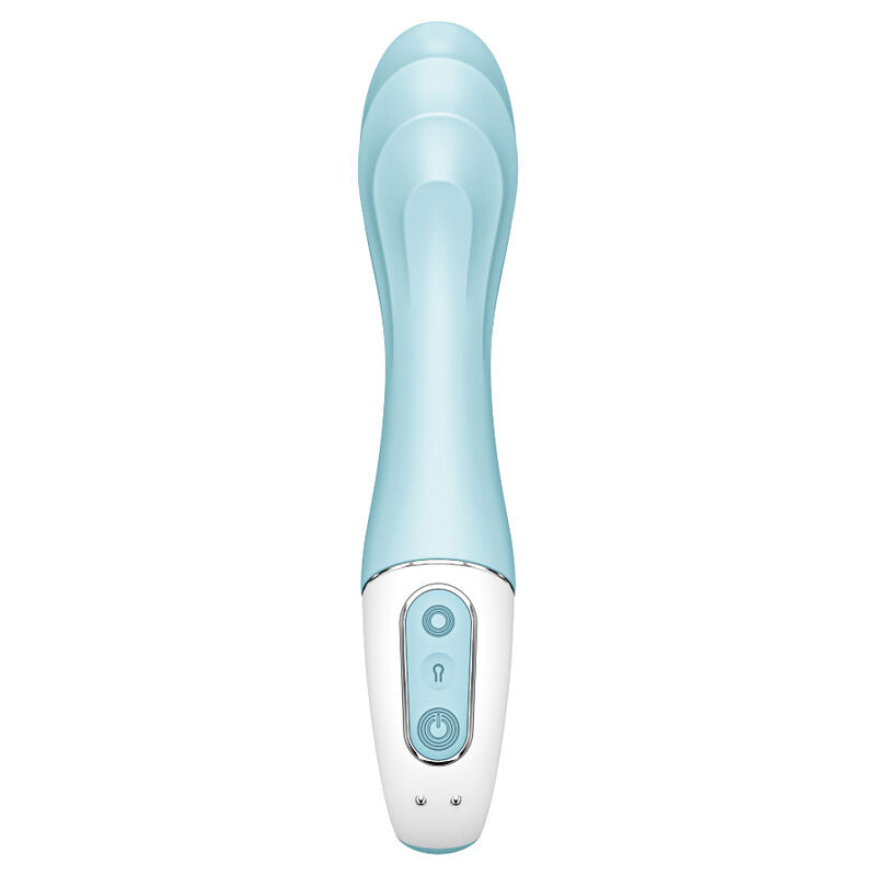 SATISFYER - VIBRADOR CON BOMBA DE AIRE 5+ APP VIBRADOR INFLABLE DEL PUNTO G AZUL
