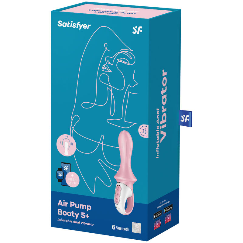 SATISFYER - AIR PUMP BOOTY 5+ ANAL VIBRATEUR GONFLABLE ROSE