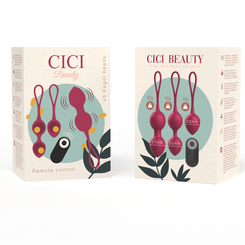 CICI BEAUTY - PREMIUM SILICONE 3 VIBRANT KEGEL PERLES TÉLÉLÉCOMMANDE