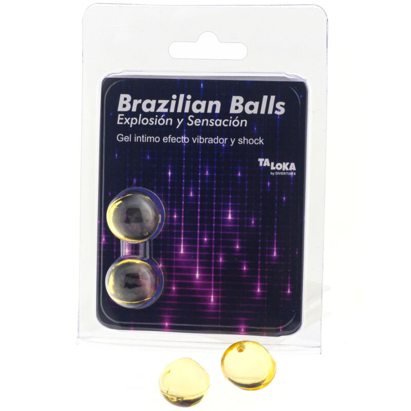 TALOKA - 2 BOLAS BRASILEÑAS VIBRATORIAS Y EMOCIONANTE EFECTO DE CHOQUE DE GEL