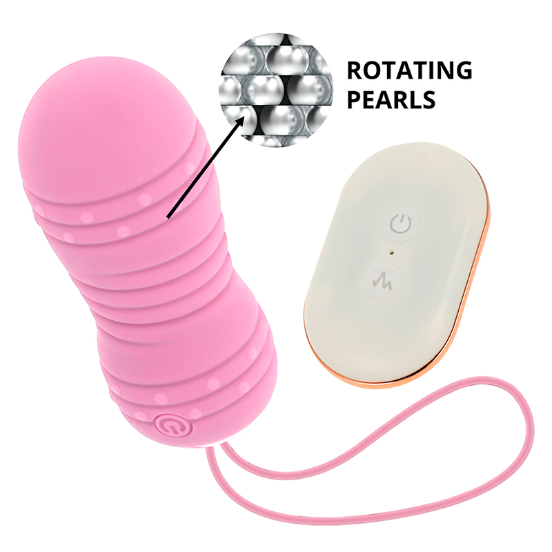 OHMAMA - HUEVO DE CONTROL REMOTO 7 MODOS DE ROTACIÓN ROSA
