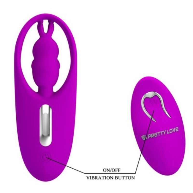 PRETTY LOVE - ESTIMULADOR DE BRAGUITAS CON CONEJO SALVAJE CON CONTROL REMOTO LILA