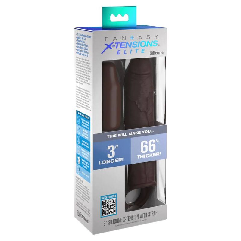 FANTASY X- TENSIONS - PIPEDREAMS EXTENSION W STRAP 17.78 CM BROWN