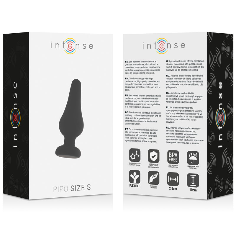INTENSE - PIPO S PLUG ANAL DE SILICONA NEGRO 9.8 CM