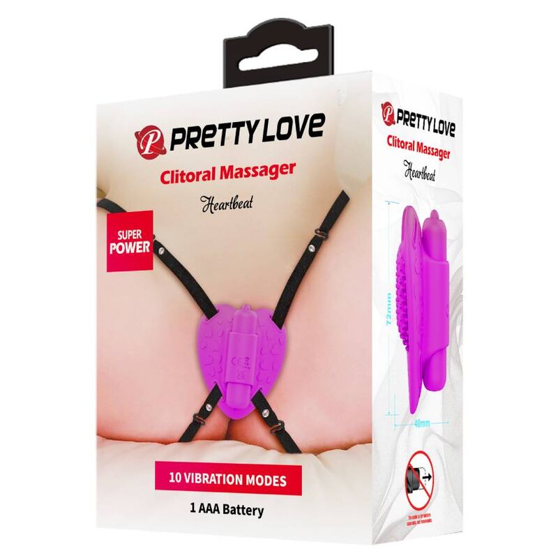 PRETTY LOVE - HEARTBEAT CLITORIS MASSEUR 10 VIBRATION MODES VIOLET