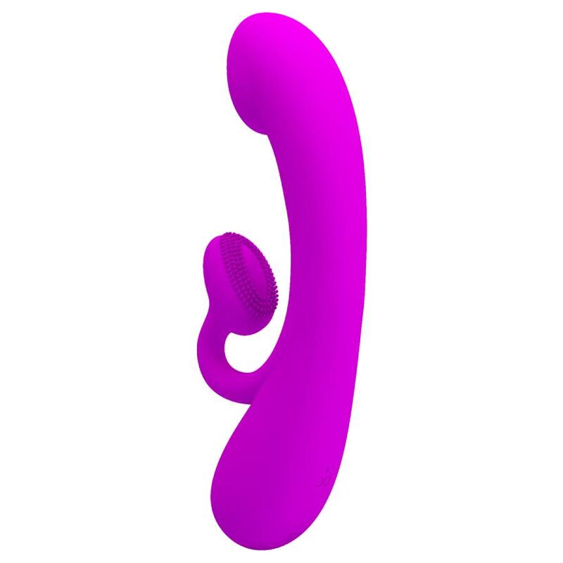 PRETTY LOVE - VIBRADOR SINCERO Y ONDAS ESTIMULANTES DEL CLÍTORIS SILICONA MORADA