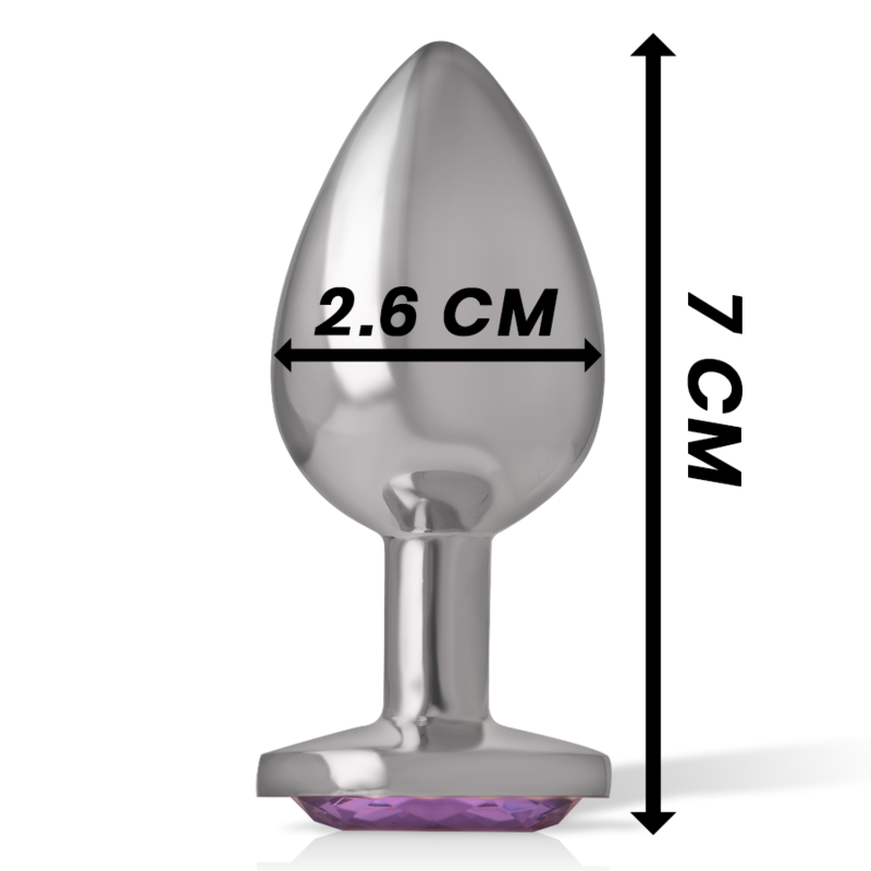 INTENSE - PLUG ANAL DE ALUMINIO CON CRISTAL MORADO TALLA S