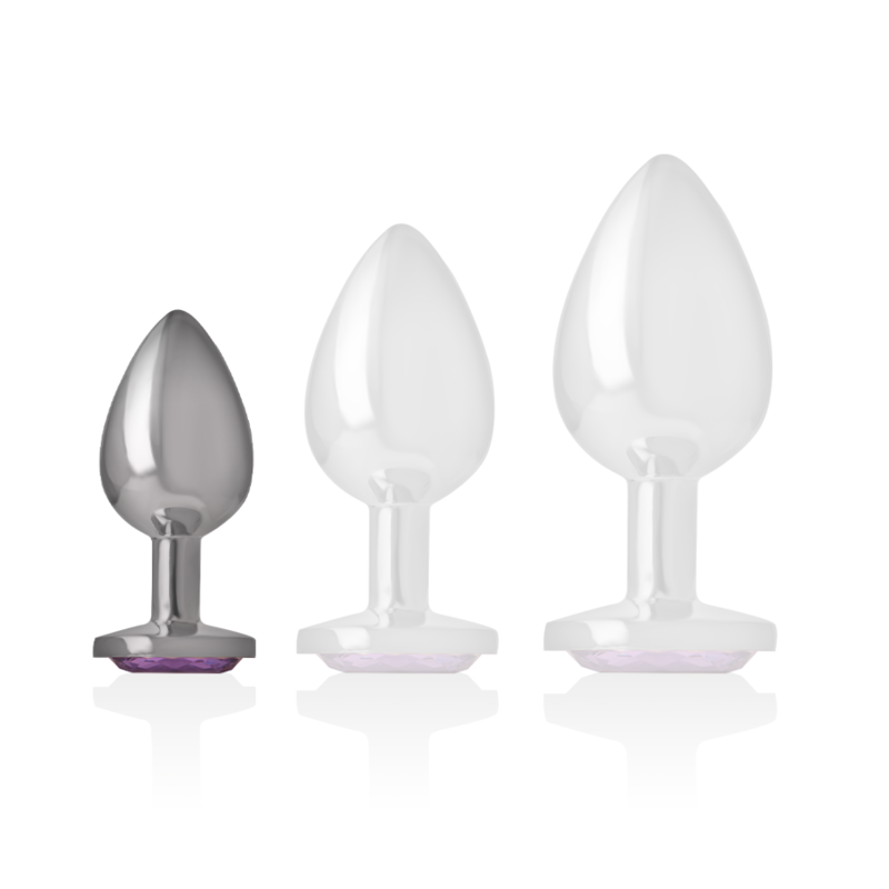 INTENSE - PLUG ANAL DE ALUMINIO CON CRISTAL MORADO TALLA S