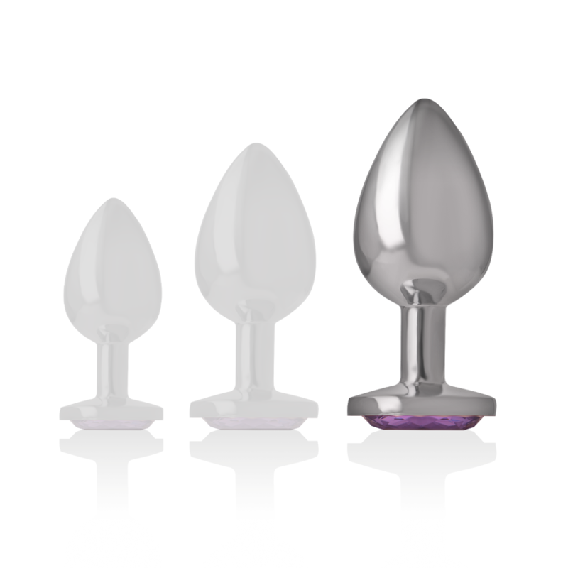 INTENSE - ANAL PLUG IN MÉTAL ALUMINUM AVEC CRISTAL VIOLET TAILLE L