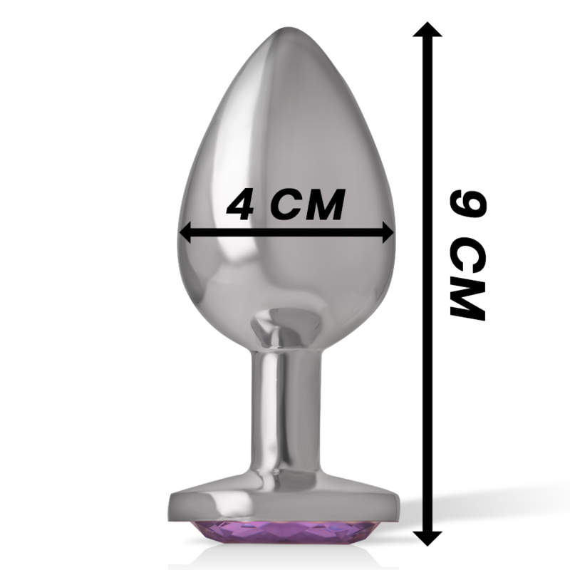 INTENSE - ANAL PLUG IN MÉTAL ALUMINUM AVEC CRISTAL VIOLET TAILLE L